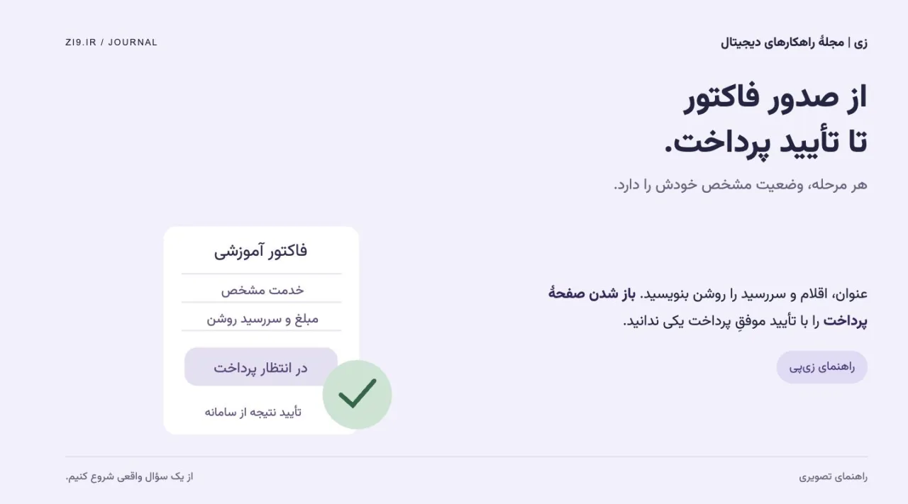 نمودار صدور فاکتور آموزشی و تأیید نتیجه پرداخت